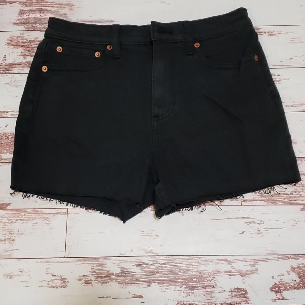 VS  Pink Black High Waist Denim Shorts 26